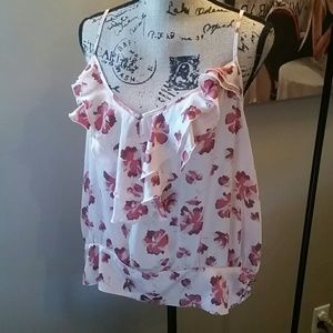 LC Lauren Conrad Pink Floral Tank